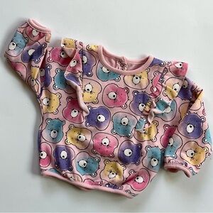 Care Bears Baby Sweatshirt Girls Pink Ruffle Size 12m
